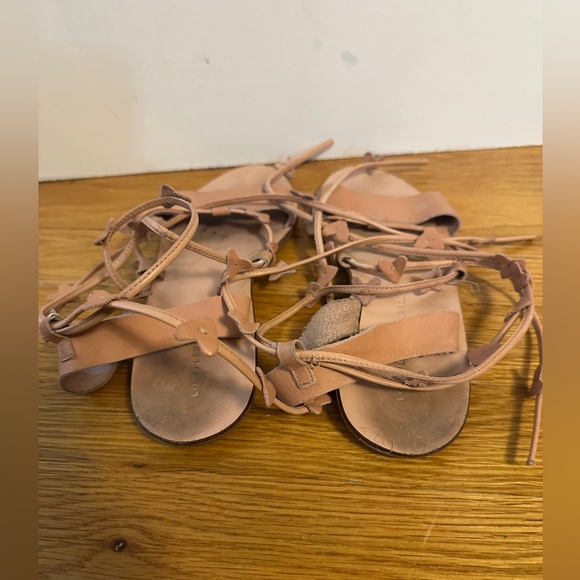 Loeffler Randall Heartla Ankle Wrap Gladiator Sandal Pink Nude Leather Heart 6.5 - Picture 7 of 10